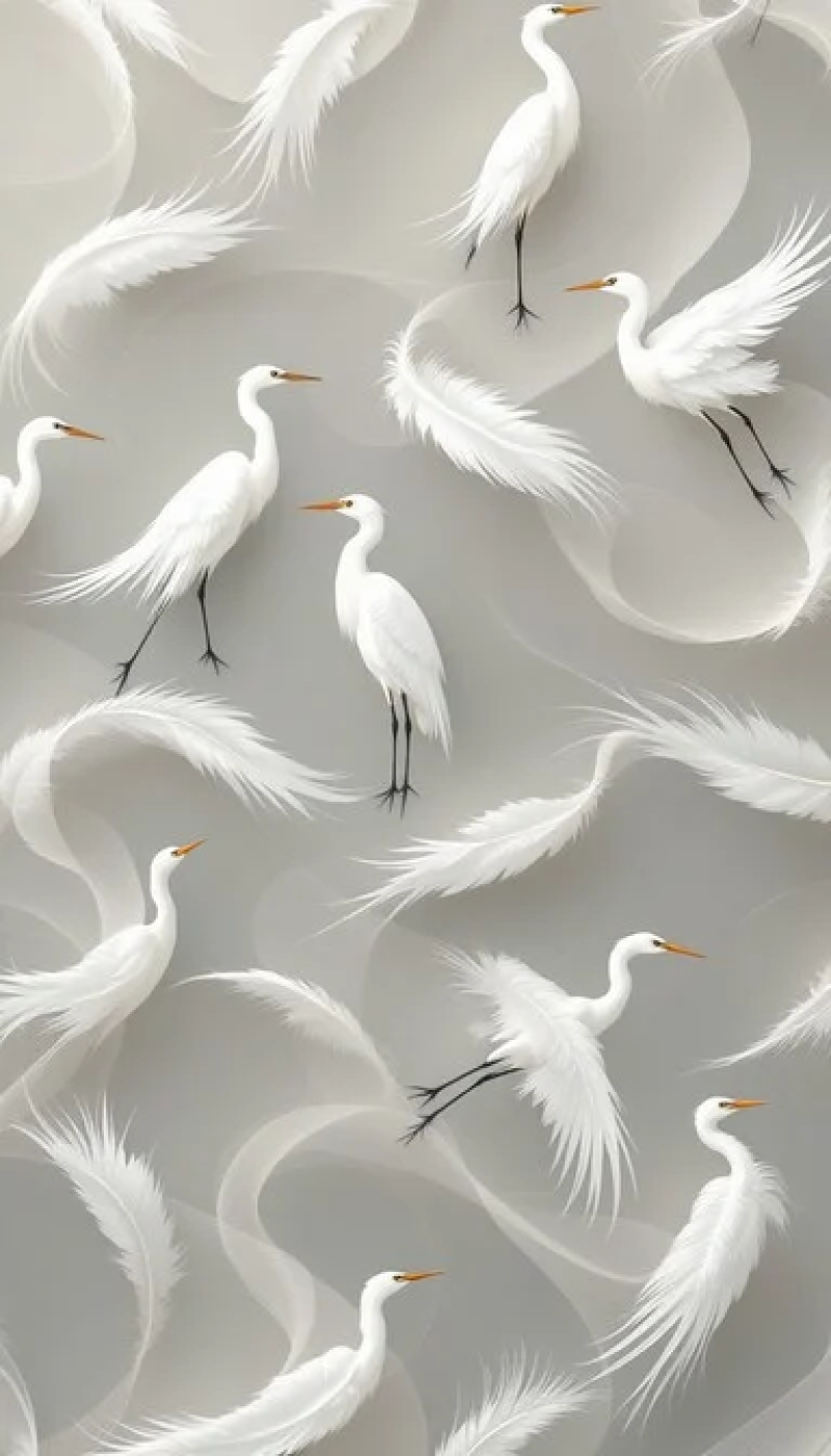 Graceful Egret Pattern
