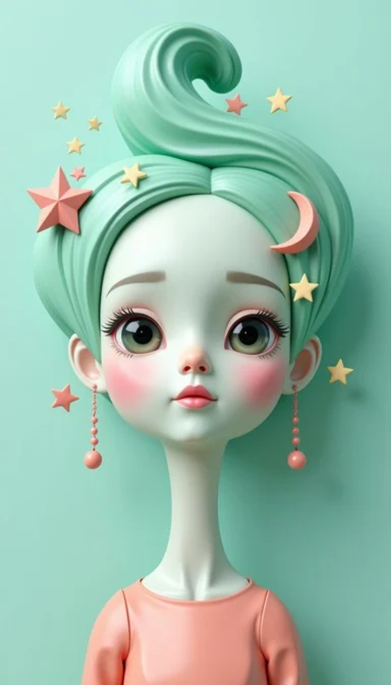 Whimsical Geometric Portrait