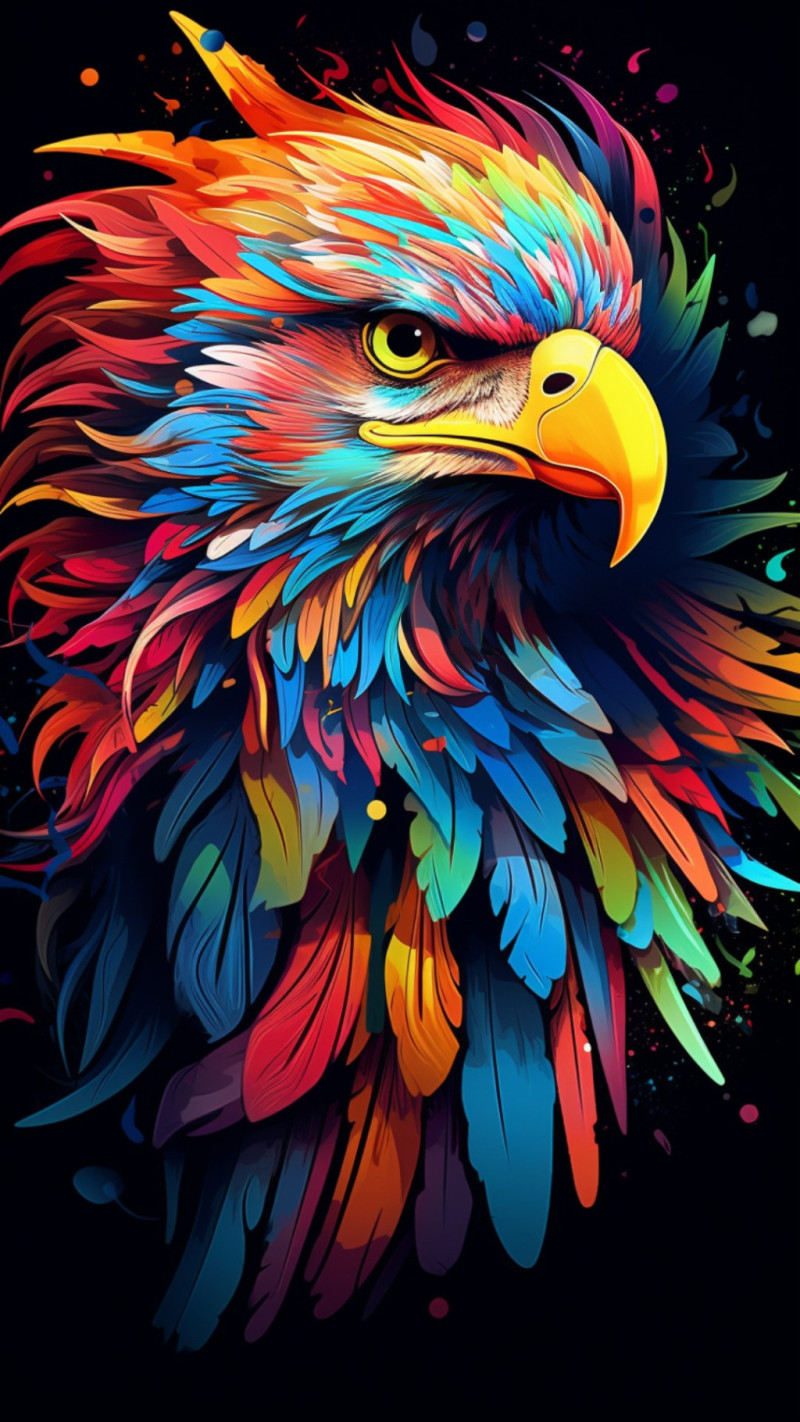 Colorful Hawk Art