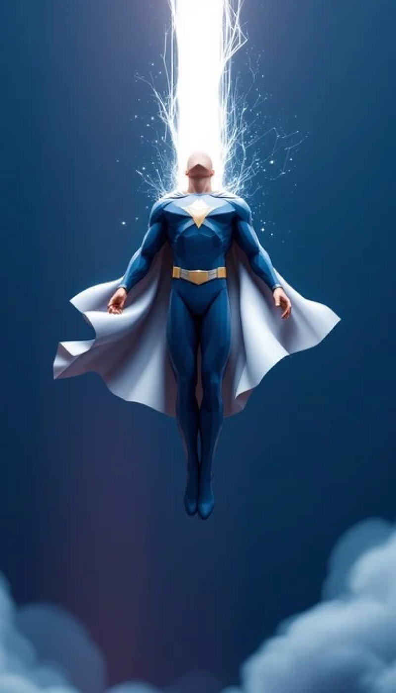 Superhero Ascending Majestically