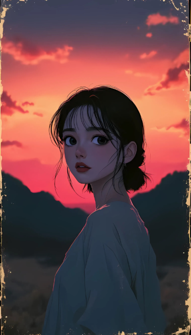 Sunset Anime Portrait