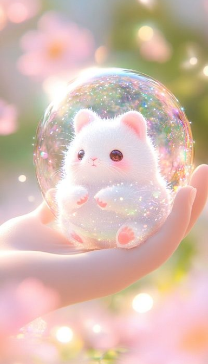 Chubby Cat in a Soap Bubble