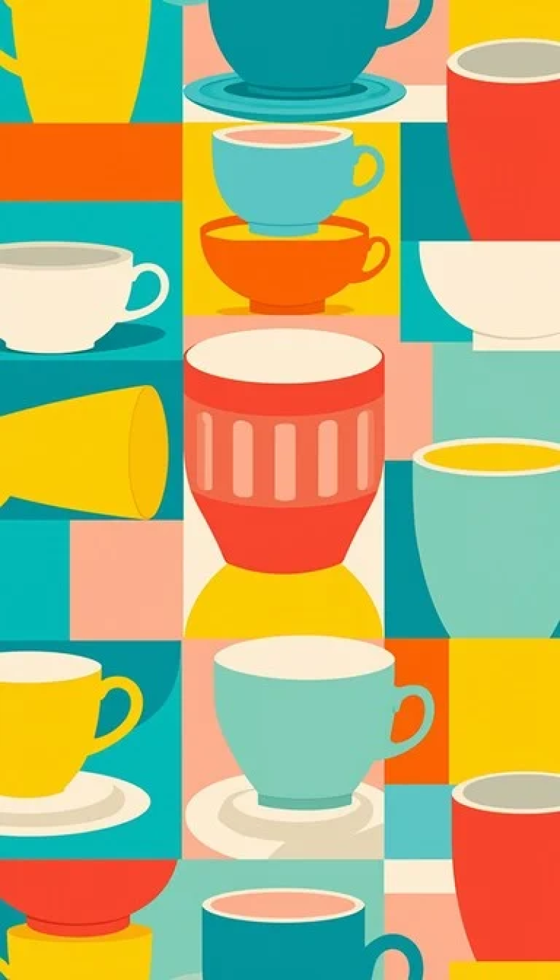 Colorful Cup Collage