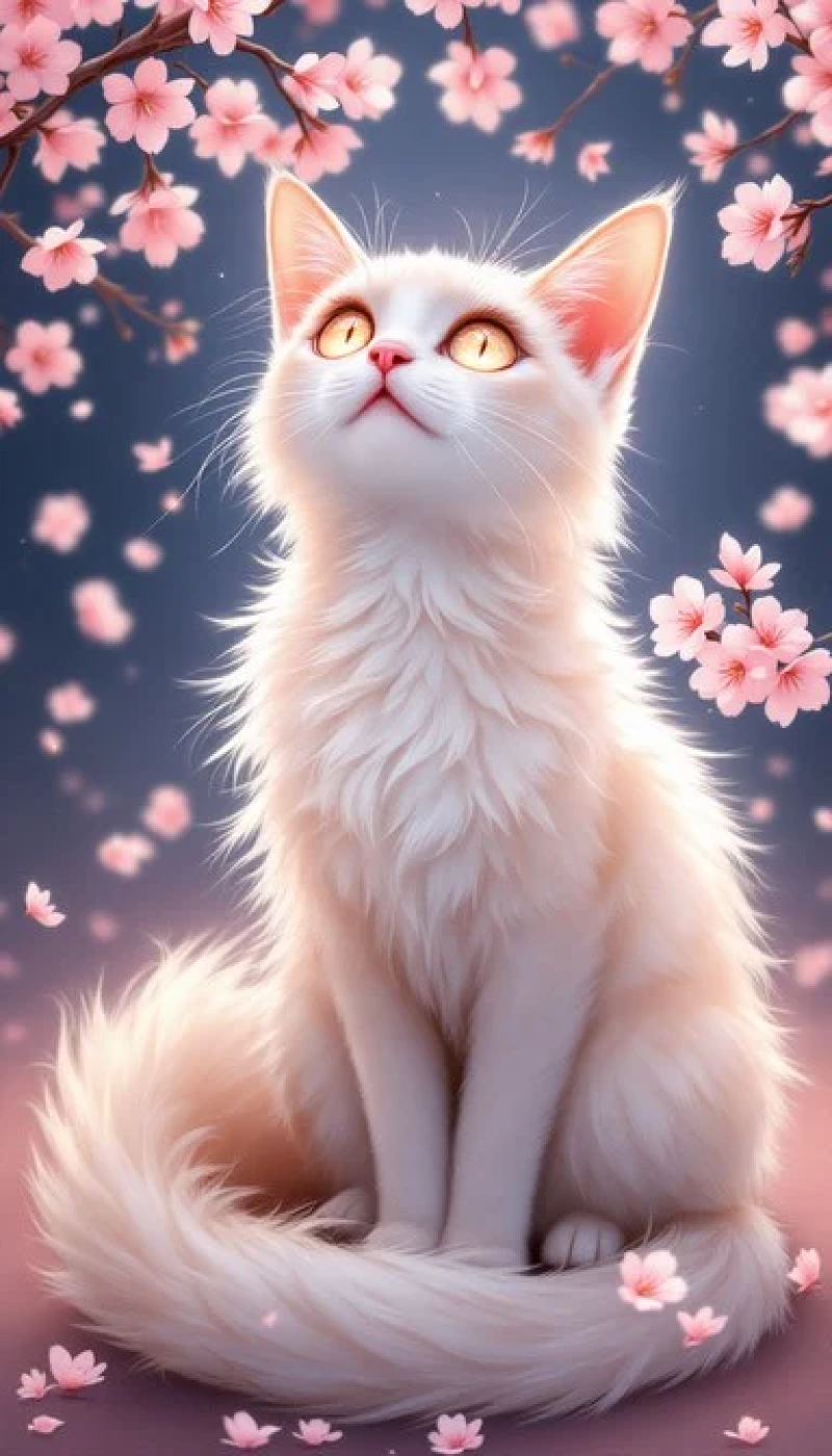 Cherry Blossom Cat