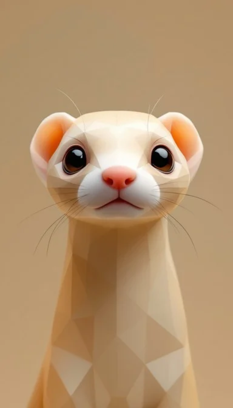 Geometric Ferret Portrait