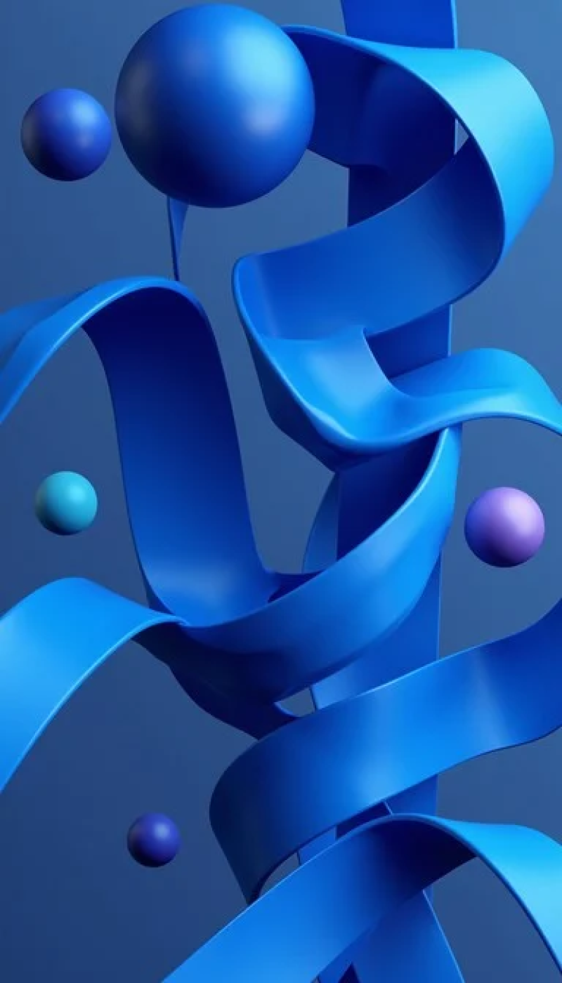 Dynamic Blue Ribbons