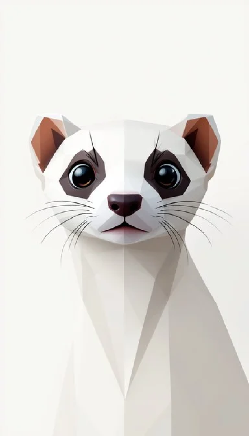 Geometric Ferret Portrait