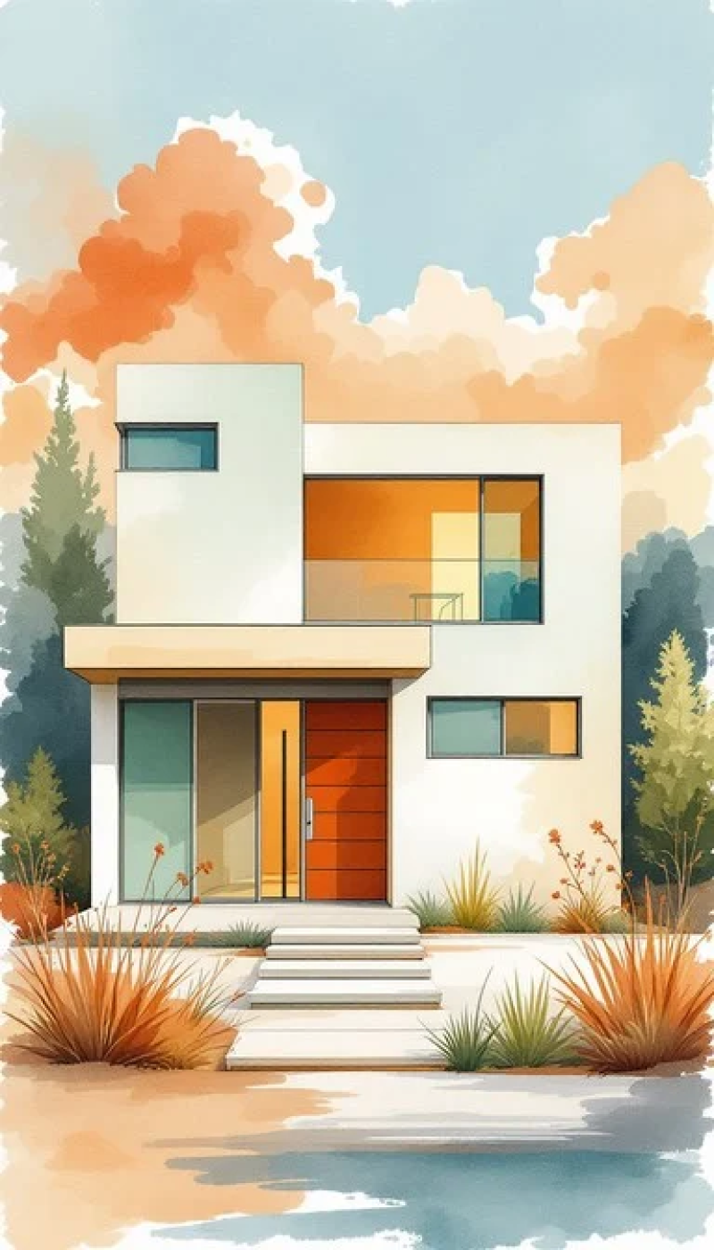 Minimalist Watercolor Home