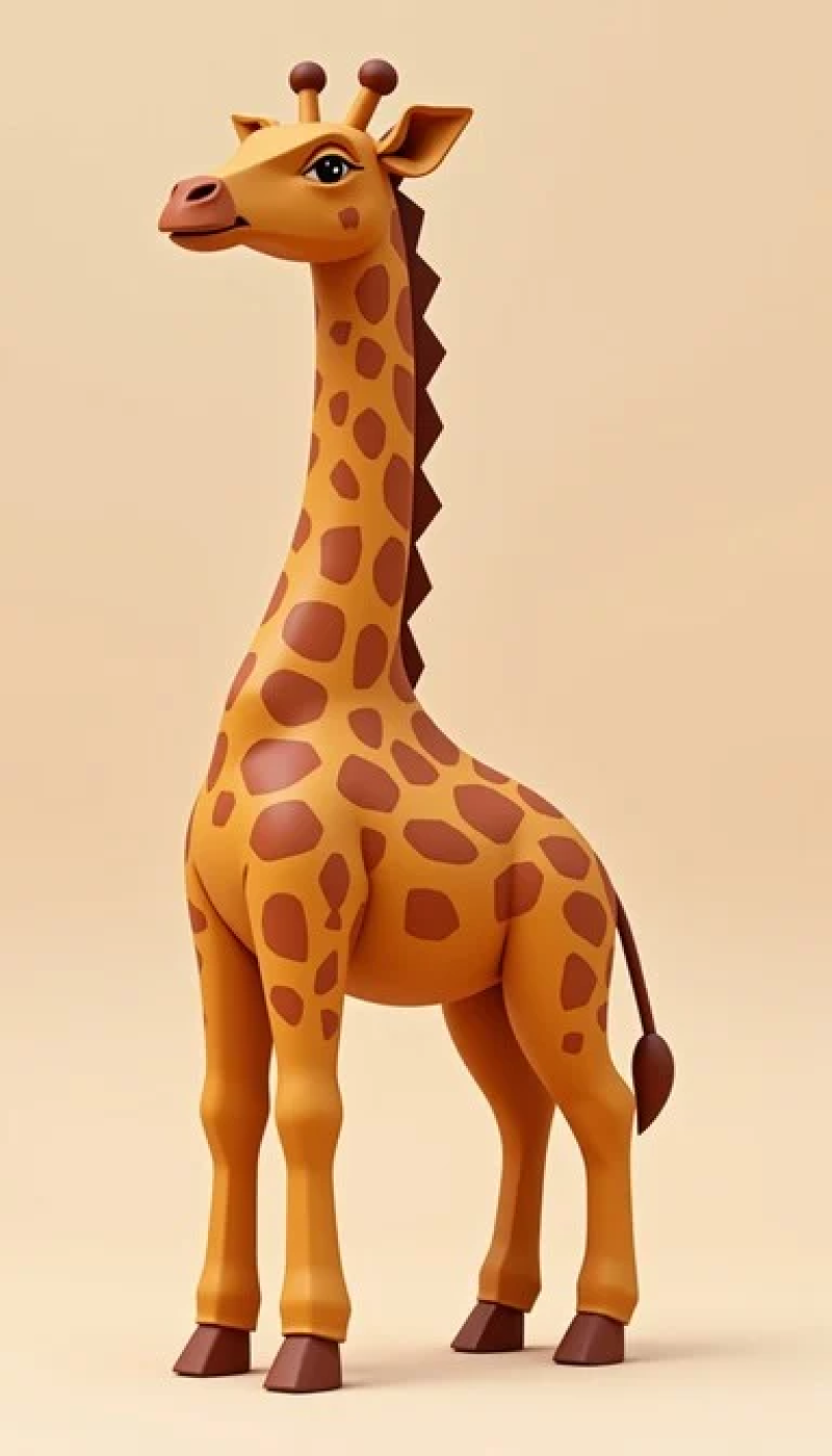 Geometric Giraffe Figurine