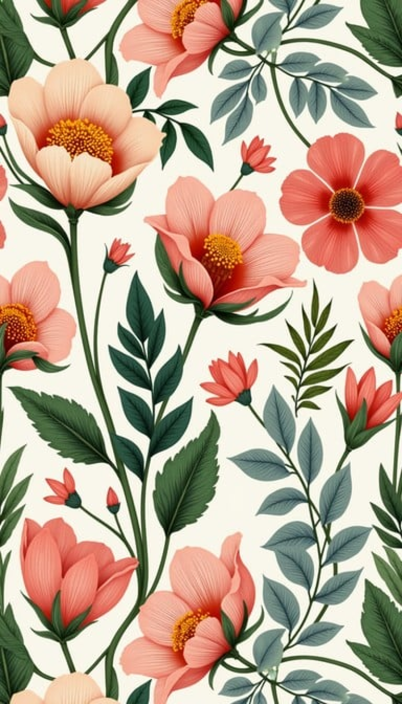 Coral Floral Pattern