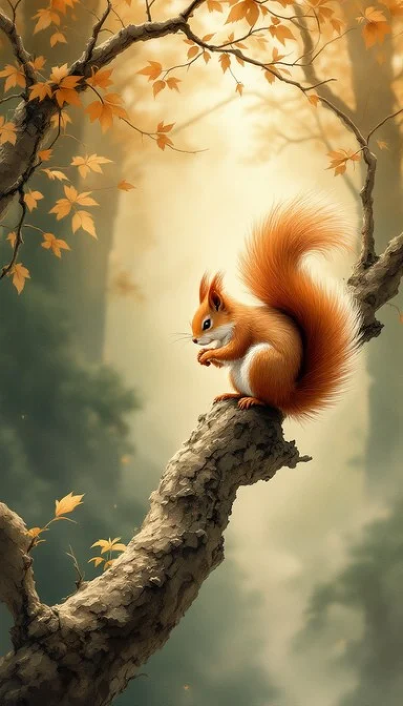 Autumn Squirrel Sentinel
