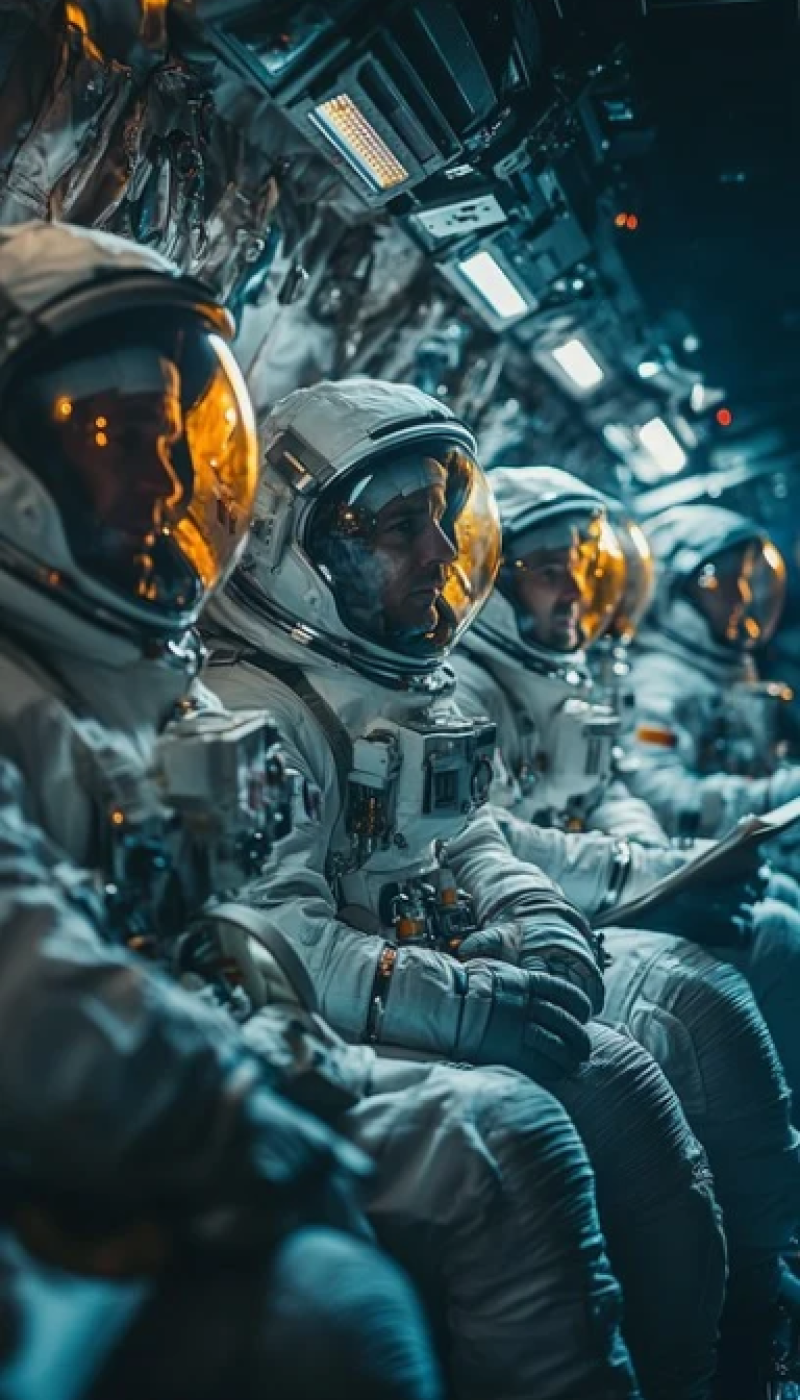 Astronauts in spacecraft