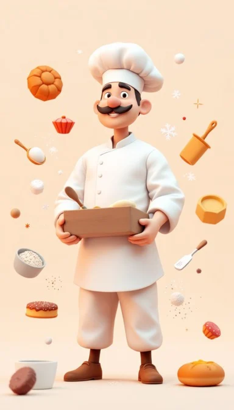 Cheerful Baker Character