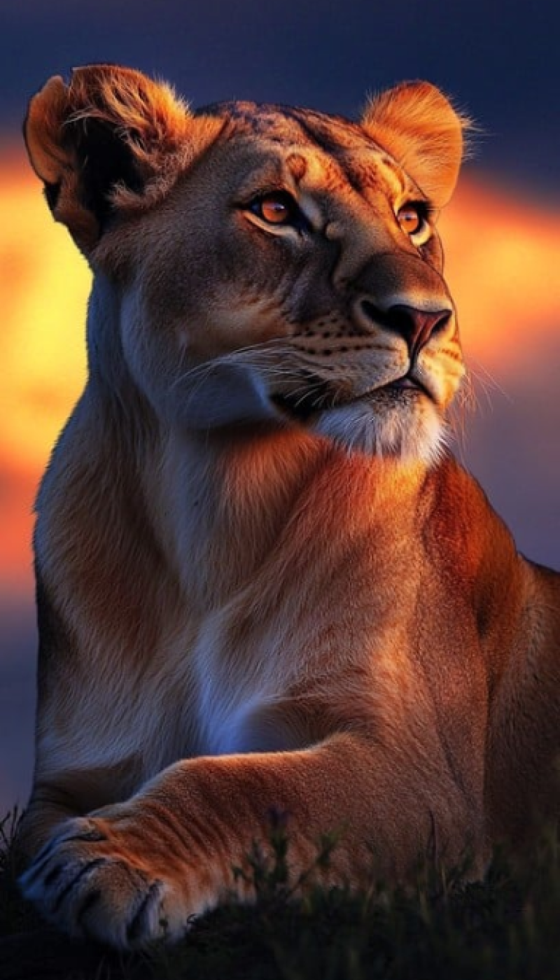 Majestic Lion Sunset