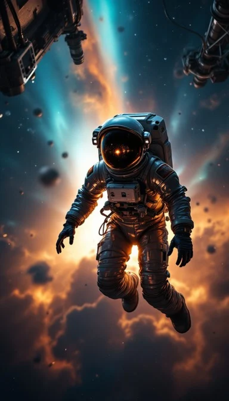 Astronaut's Cosmic Ascent