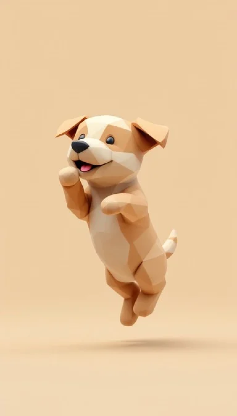 Jumping Geometric Puppy