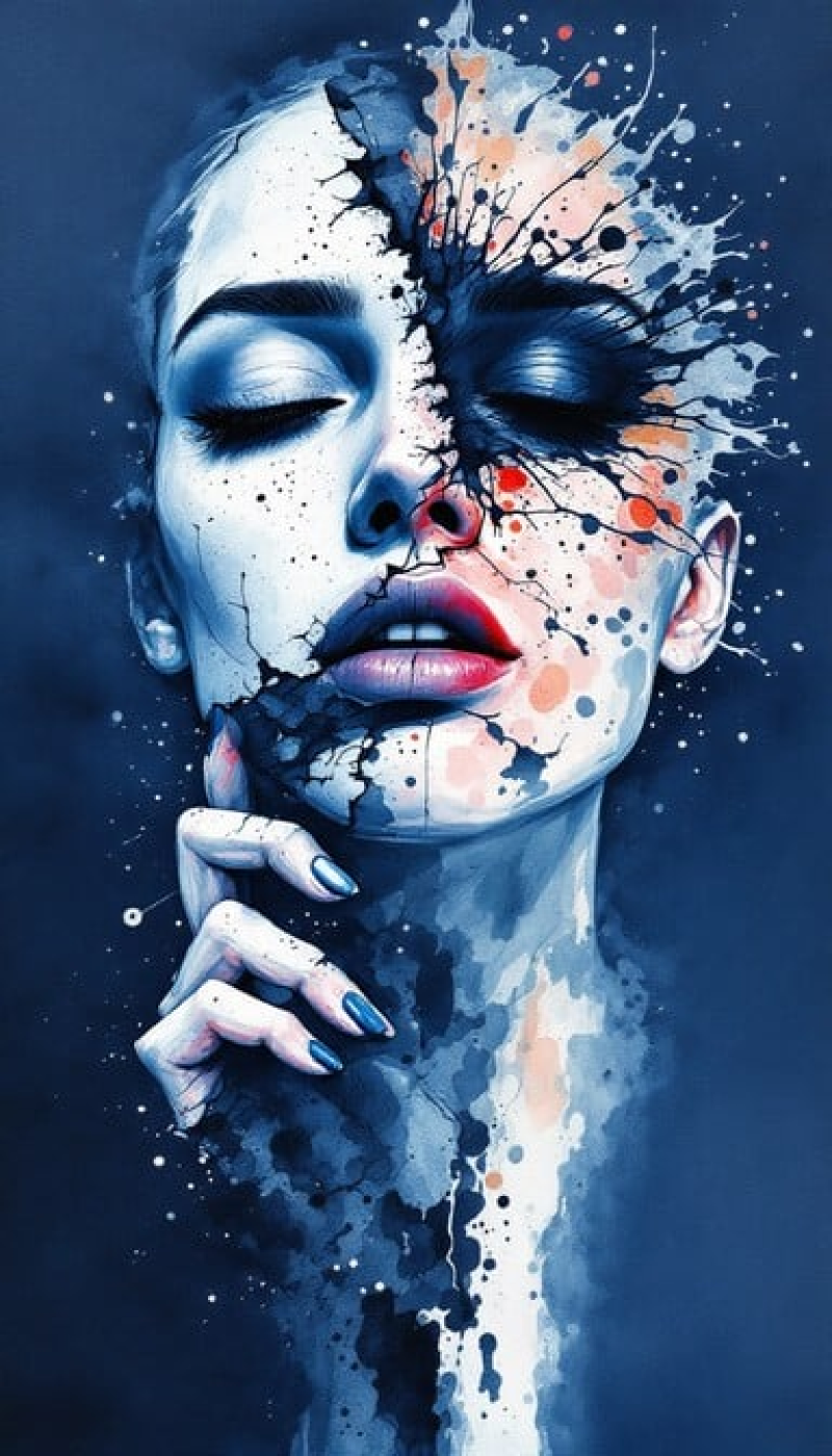 Dissolving Blue Portrait