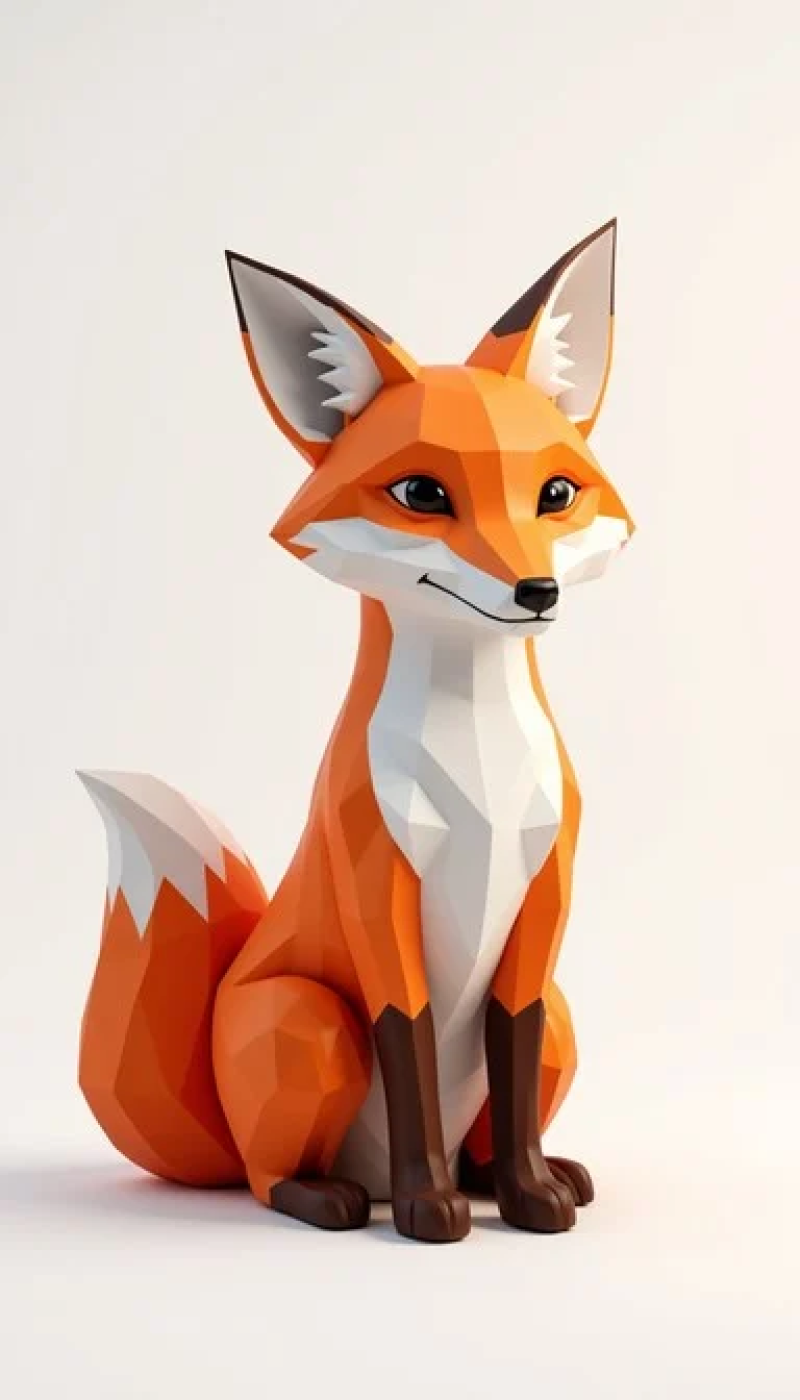 Faceted Orange Fox