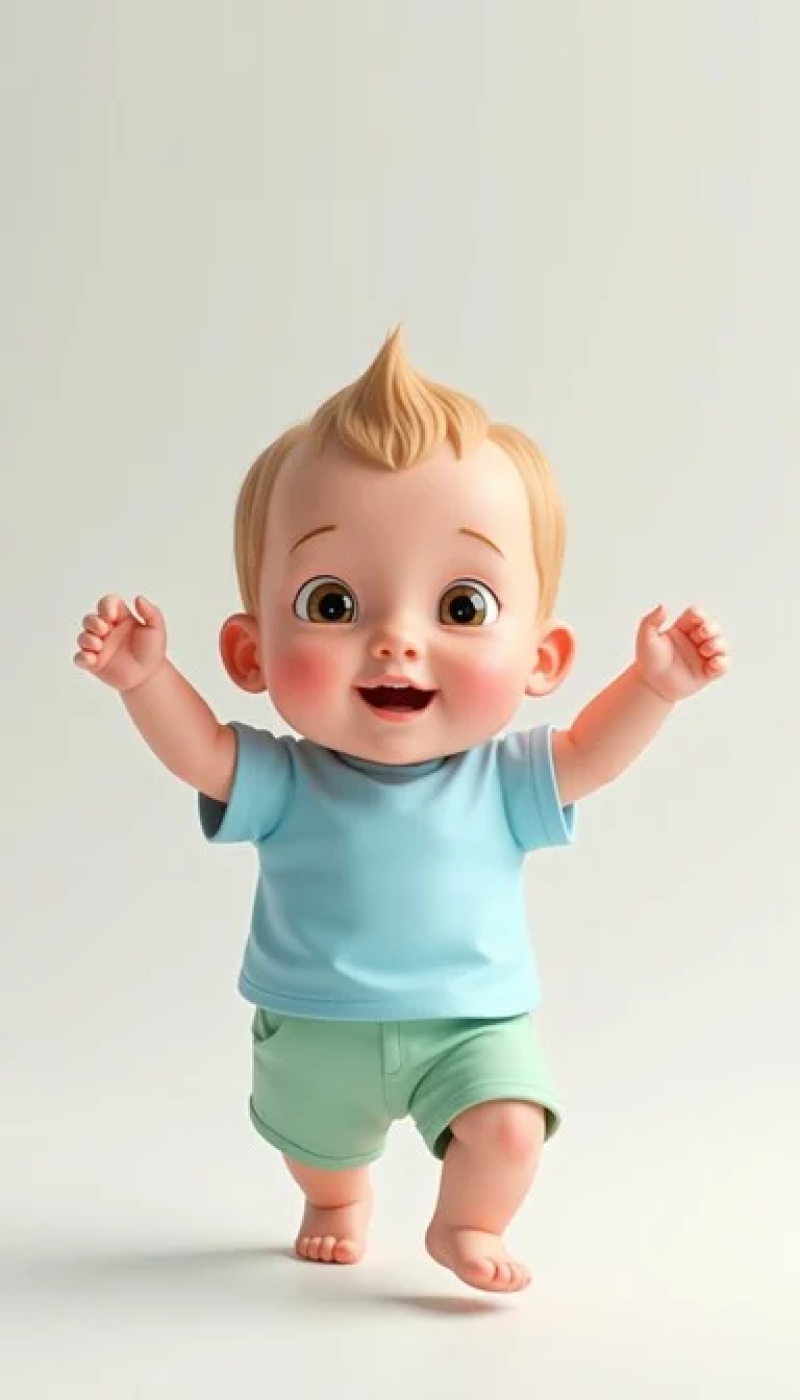 Joyful Animated Toddler