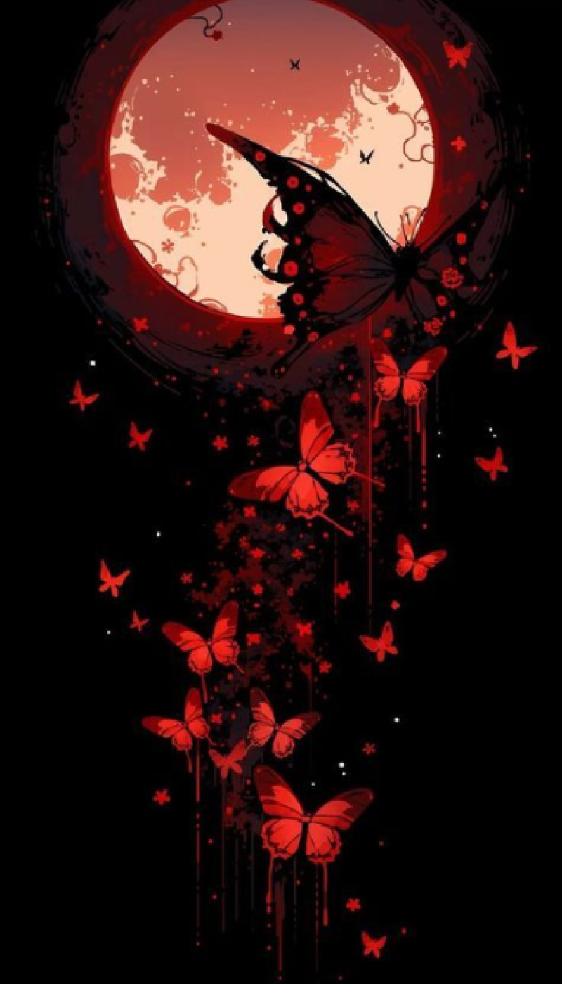 Lunar Flight of the Crimson Butterflies 🦋🌙