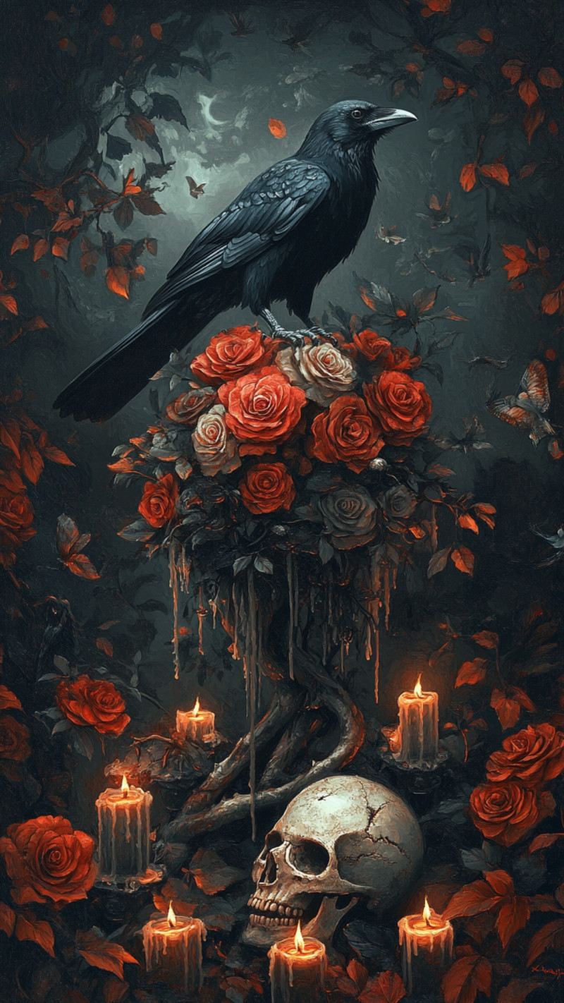 Raven and Roses