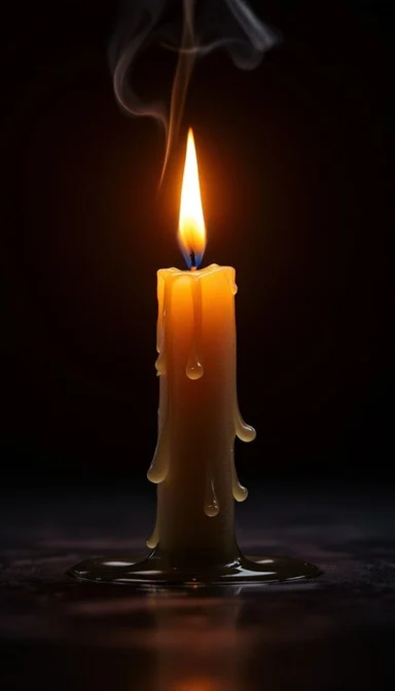 Candlelight in darkness