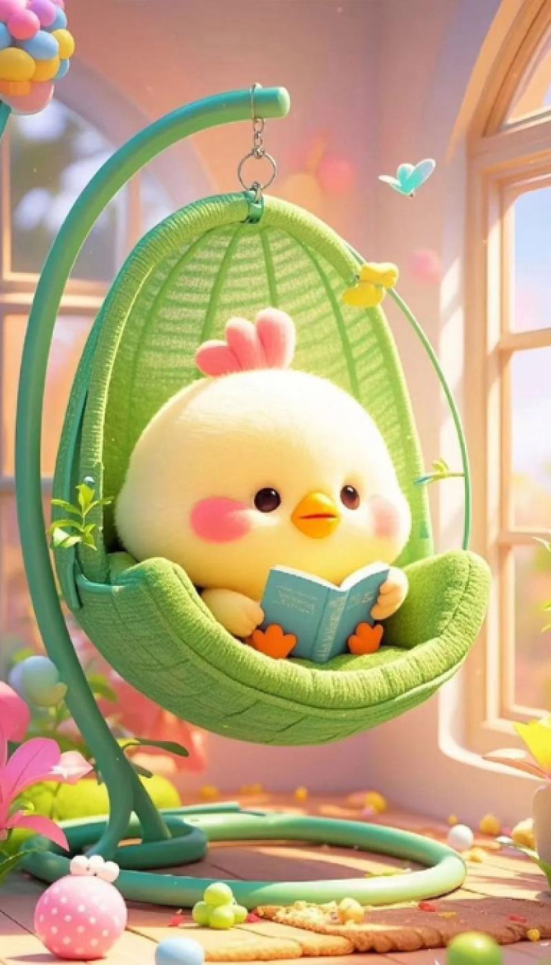 Cozy Bookworm Chick