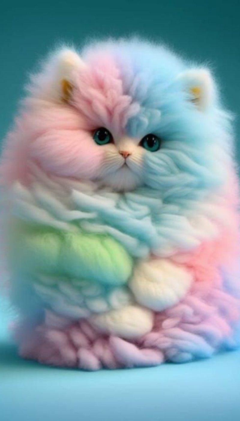 Rainbow Fluffball 🌈🐱✨