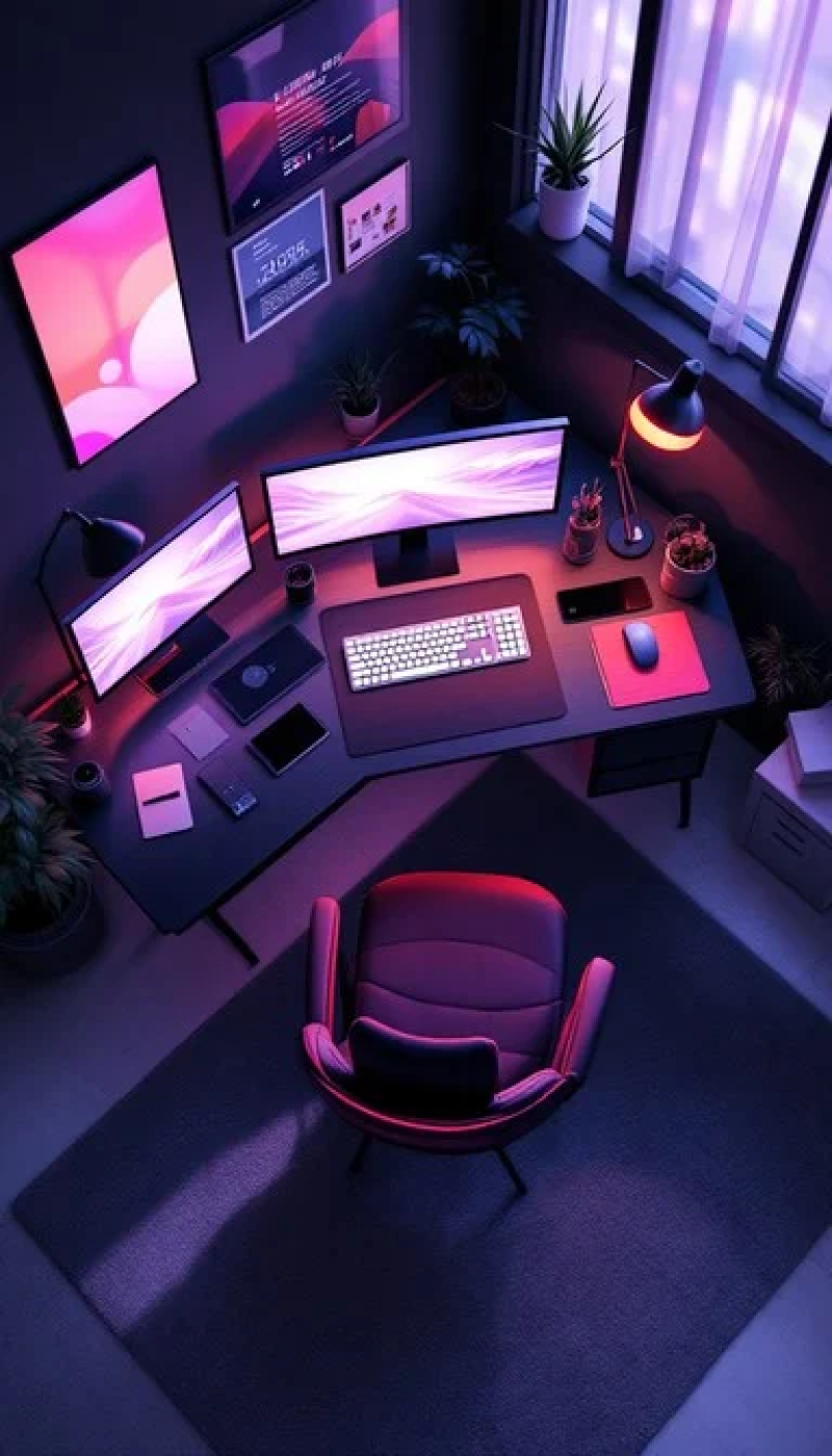 Neon Gaming Setup